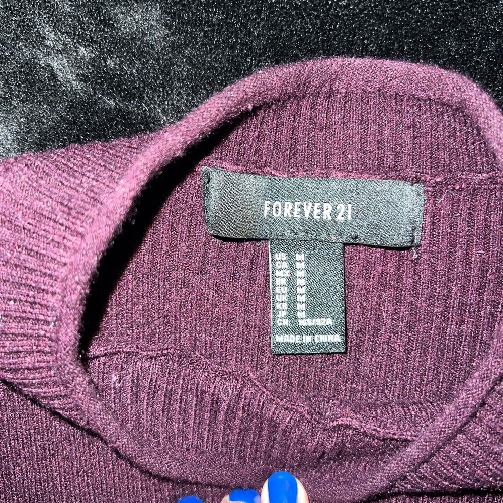 Cropped long sleeve sweater